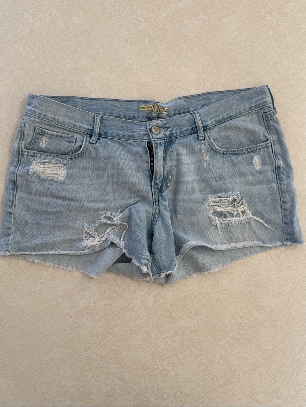 Old Navy Light Blue Distressed Denim Jean Shorts